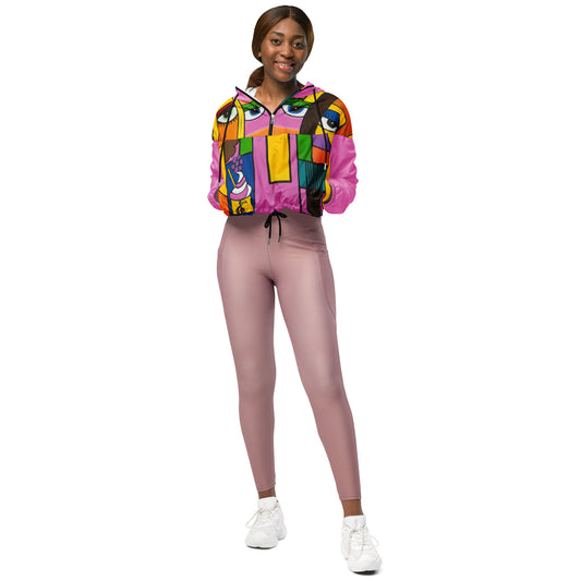 "Diversity" Women’s cropped windbreaker pink