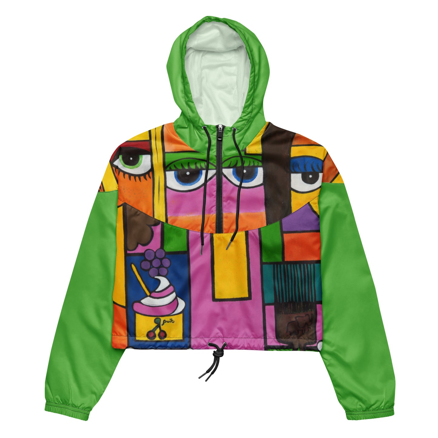 "Diversity" Women’s cropped windbreaker green