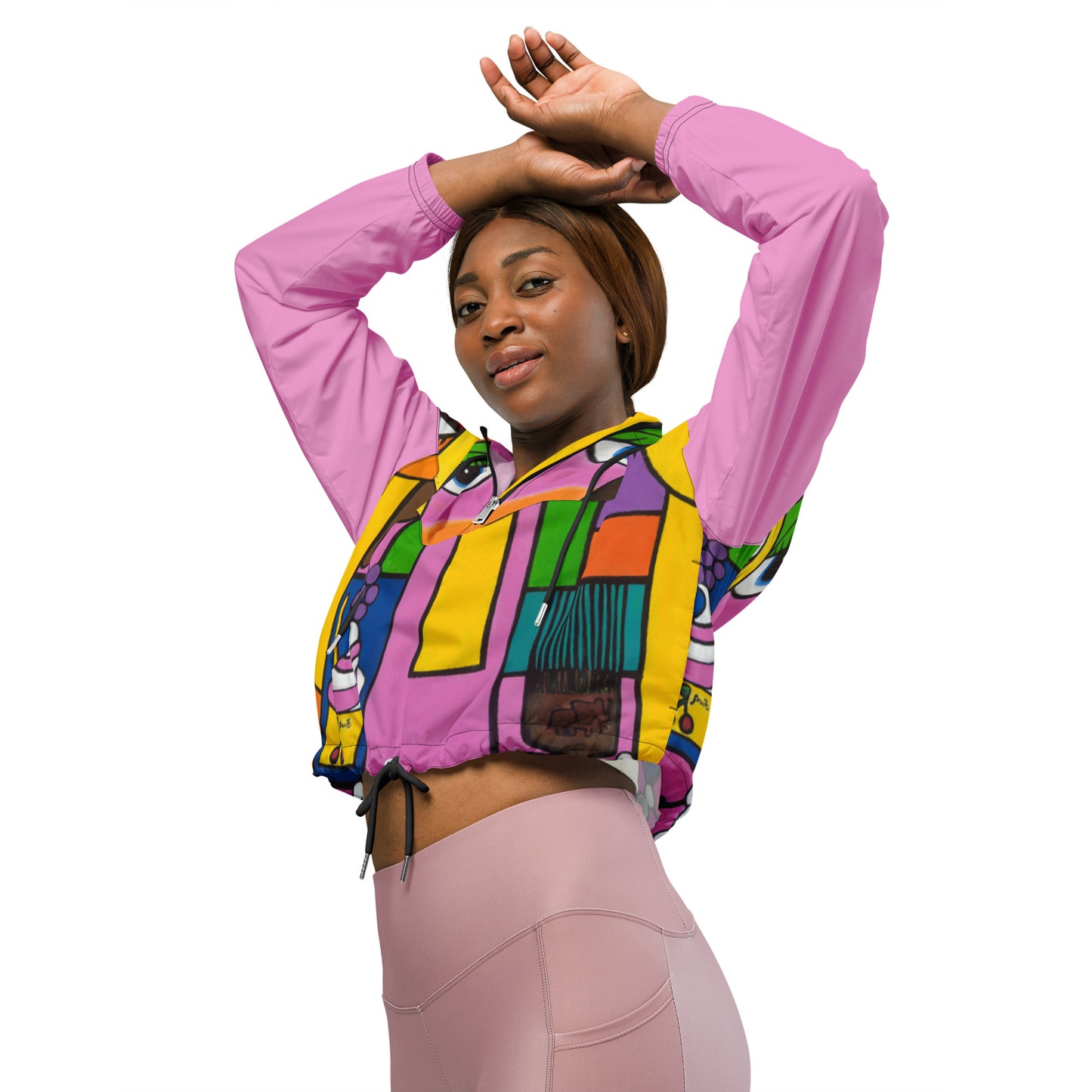 "Diversity" Women’s cropped windbreaker pink