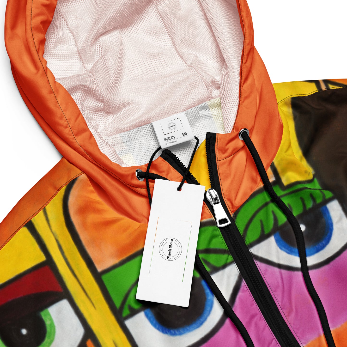 "Diversity" Women’s cropped windbreaker orange