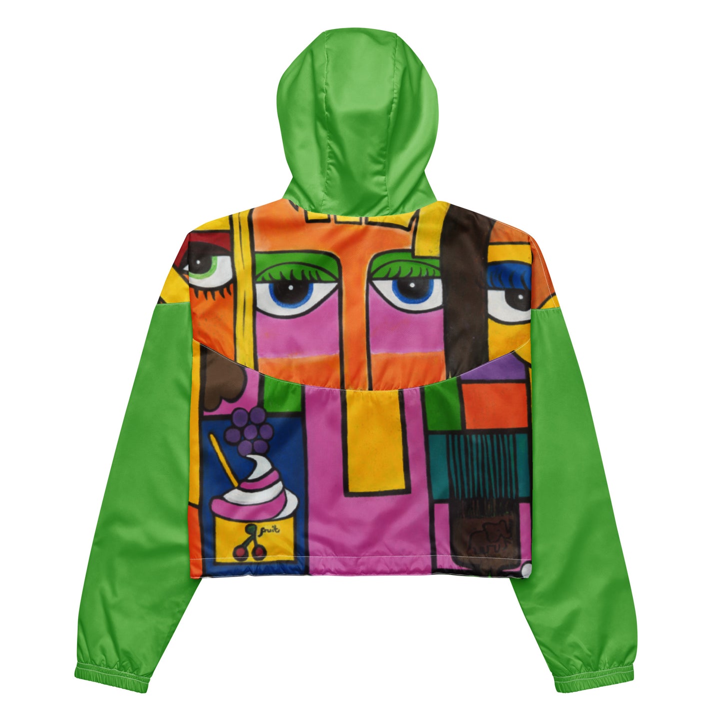 "Diversity" Women’s cropped windbreaker green