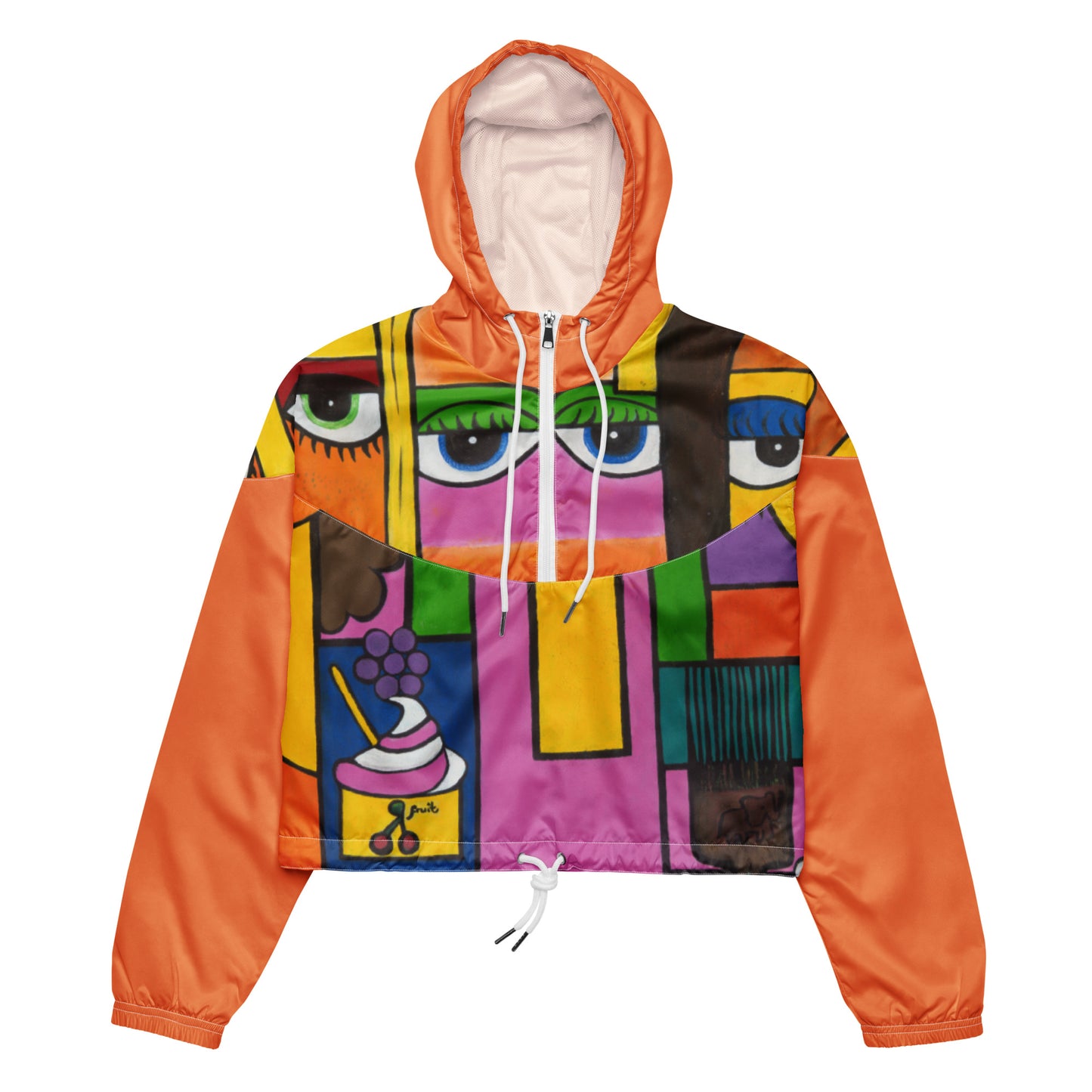 "Diversity" Women’s cropped windbreaker orange