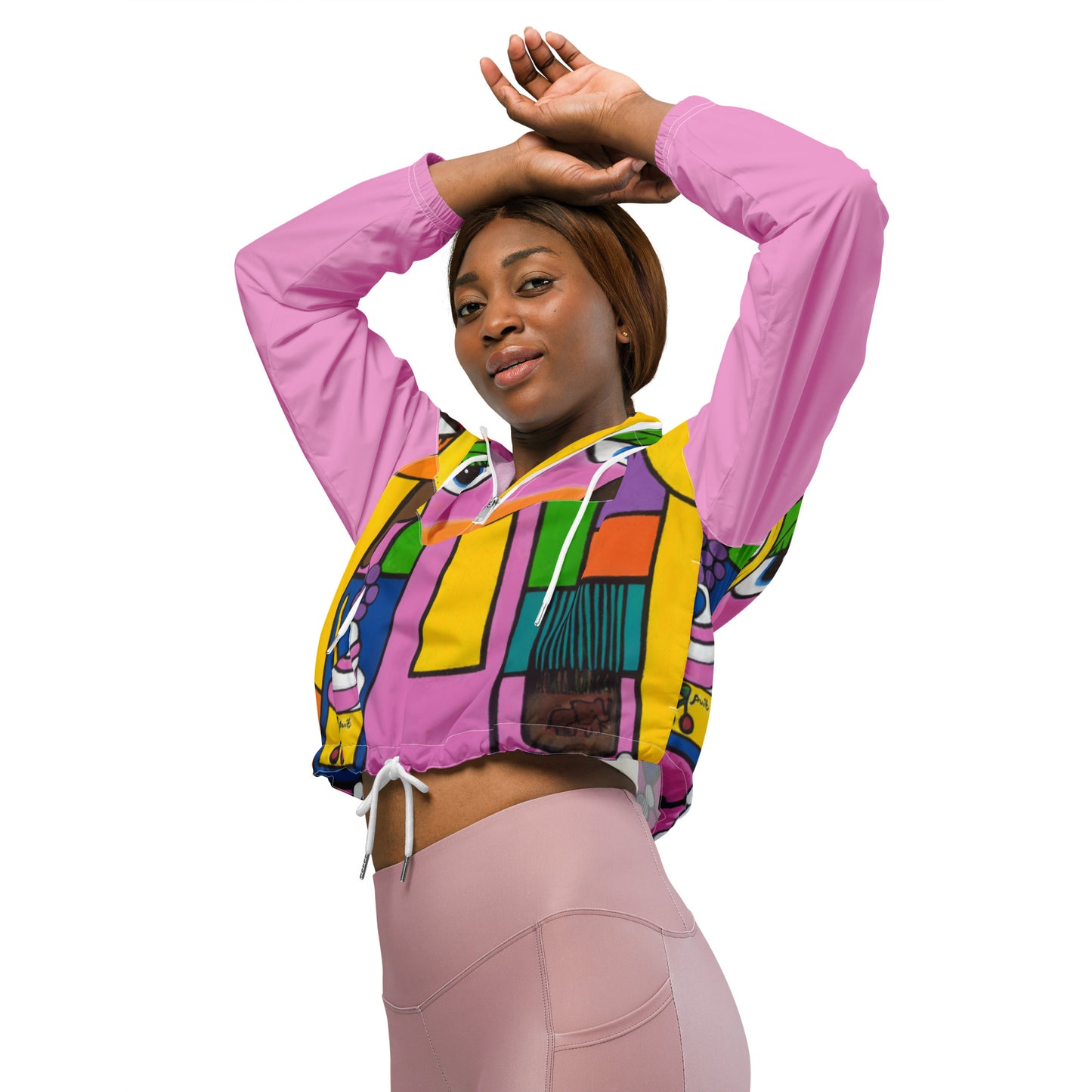 "Diversity" Women’s cropped windbreaker pink