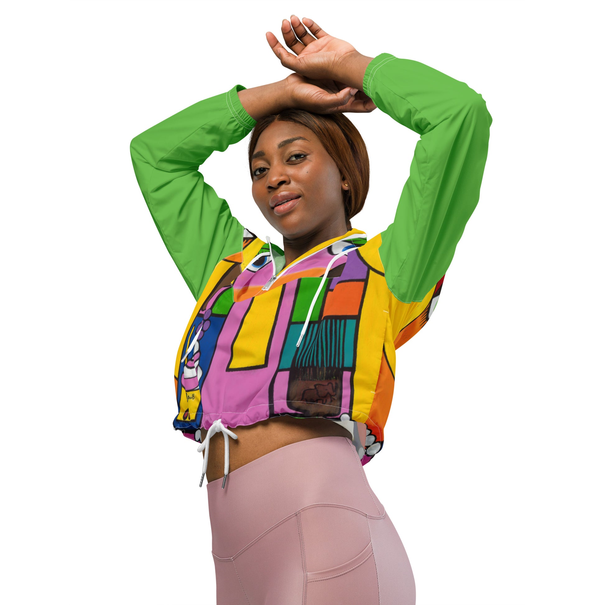 Official Members Stain Window Cropped Windbreaker (Women's