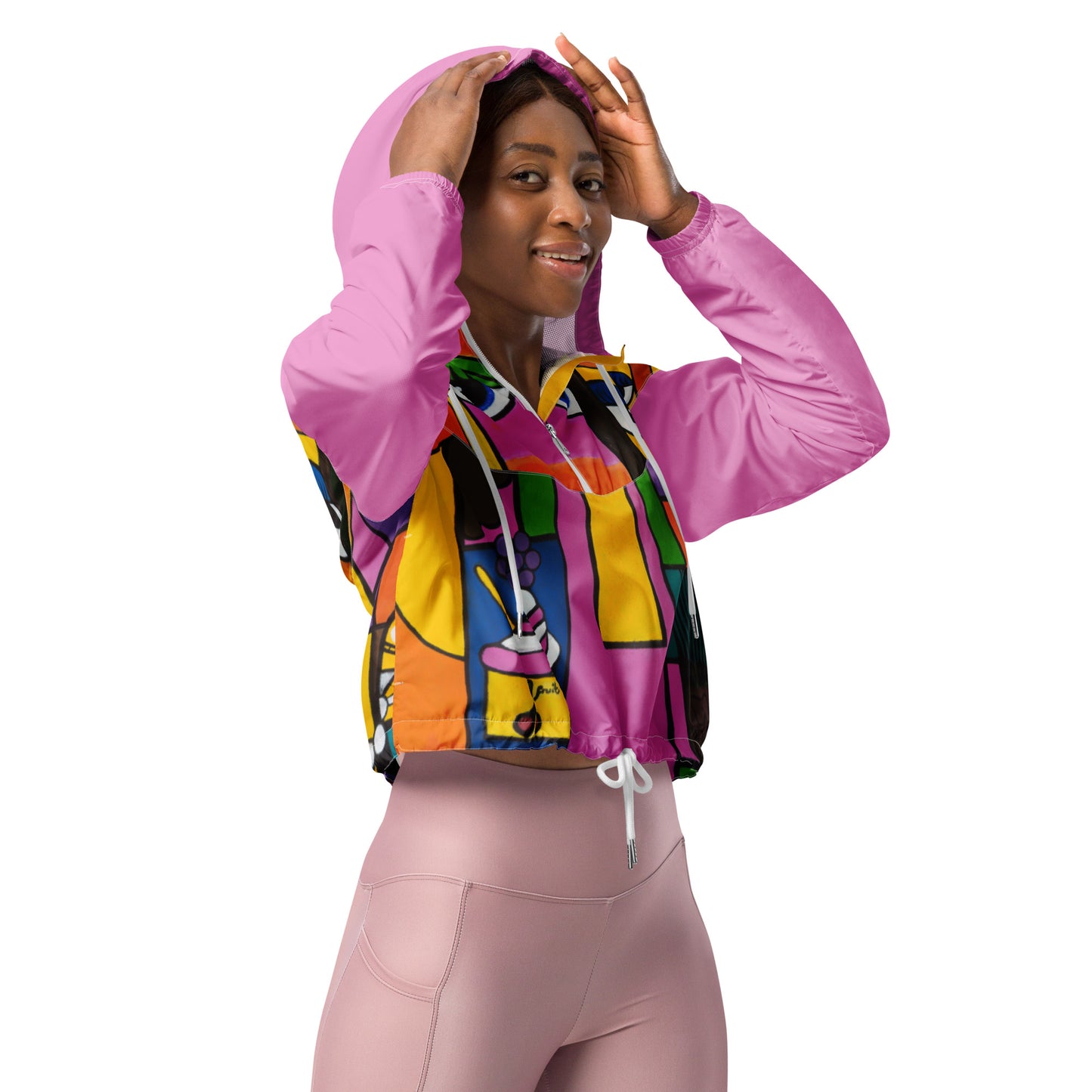 "Diversity" Women’s cropped windbreaker pink